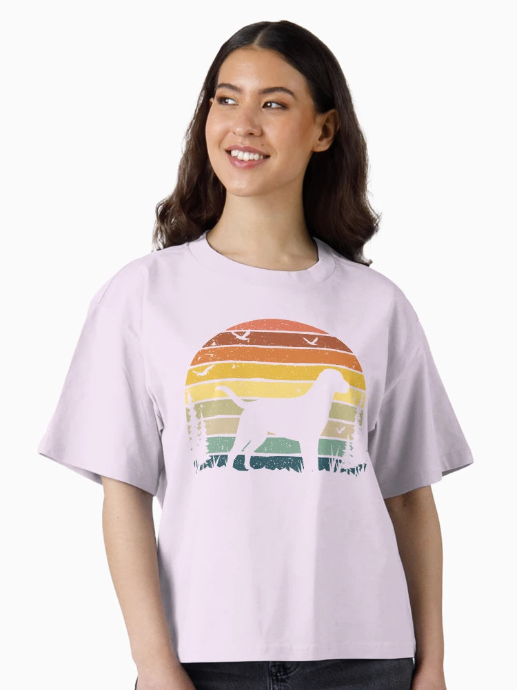 Labrador Dog Retro Vintage Boxy T-Shirt