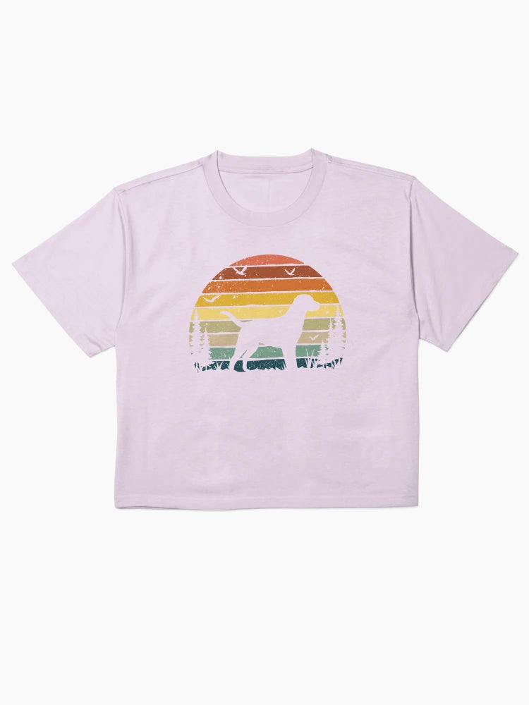 Labrador Dog Retro Vintage Boxy T-Shirt